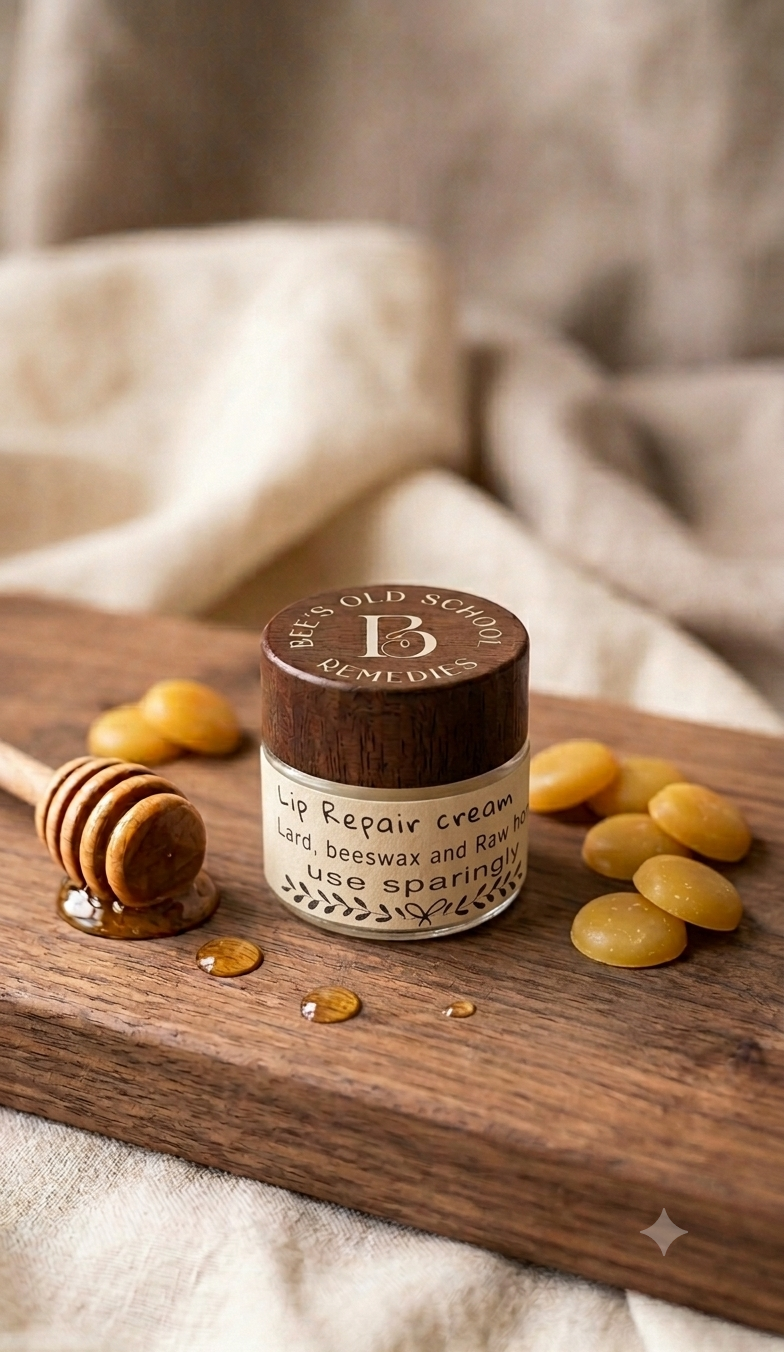 Lard, Raw honey & Beeswax Lip Repair cream